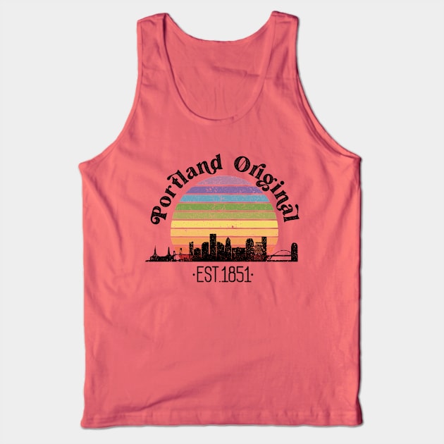 Portland Original Retro Rainbow Tank Top by Perpetual Brunch